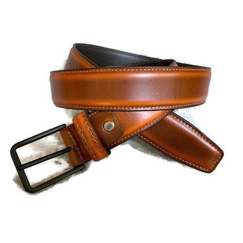 555-55 Tan Color Buff Waxy Leather Belt 