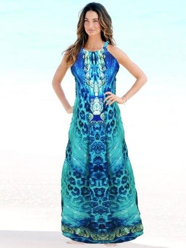 Digital Printed Beach Chiffon Kaftan