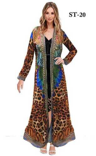 Digital Print Polyester Kaftan - Soft Fabric, Optional Sizes And Colors 