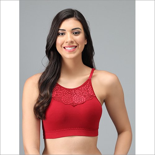 Embroidered Ladies Crop Top Bra