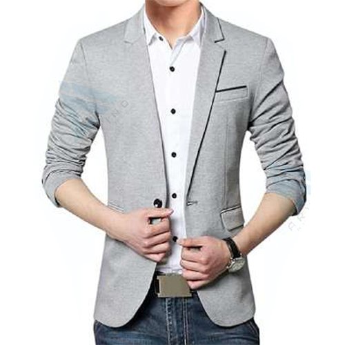 Gray Mens Casual Blazer