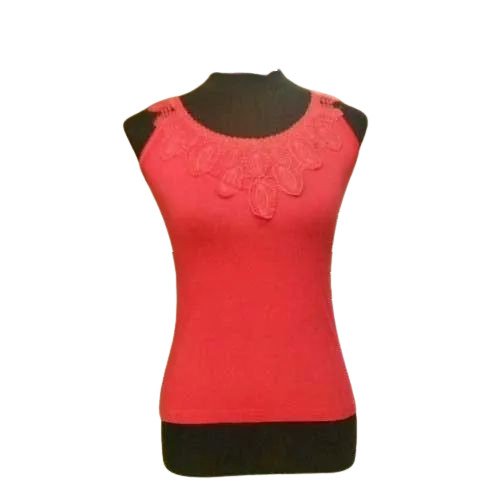 Ladies Sleeveless Top - Good Condition, Daily Wear , Red Color, Comfortable & Stylish Design For Casual Occasions
