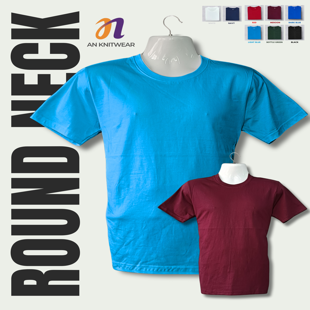 Men Round Neck Plain T-Shirt 