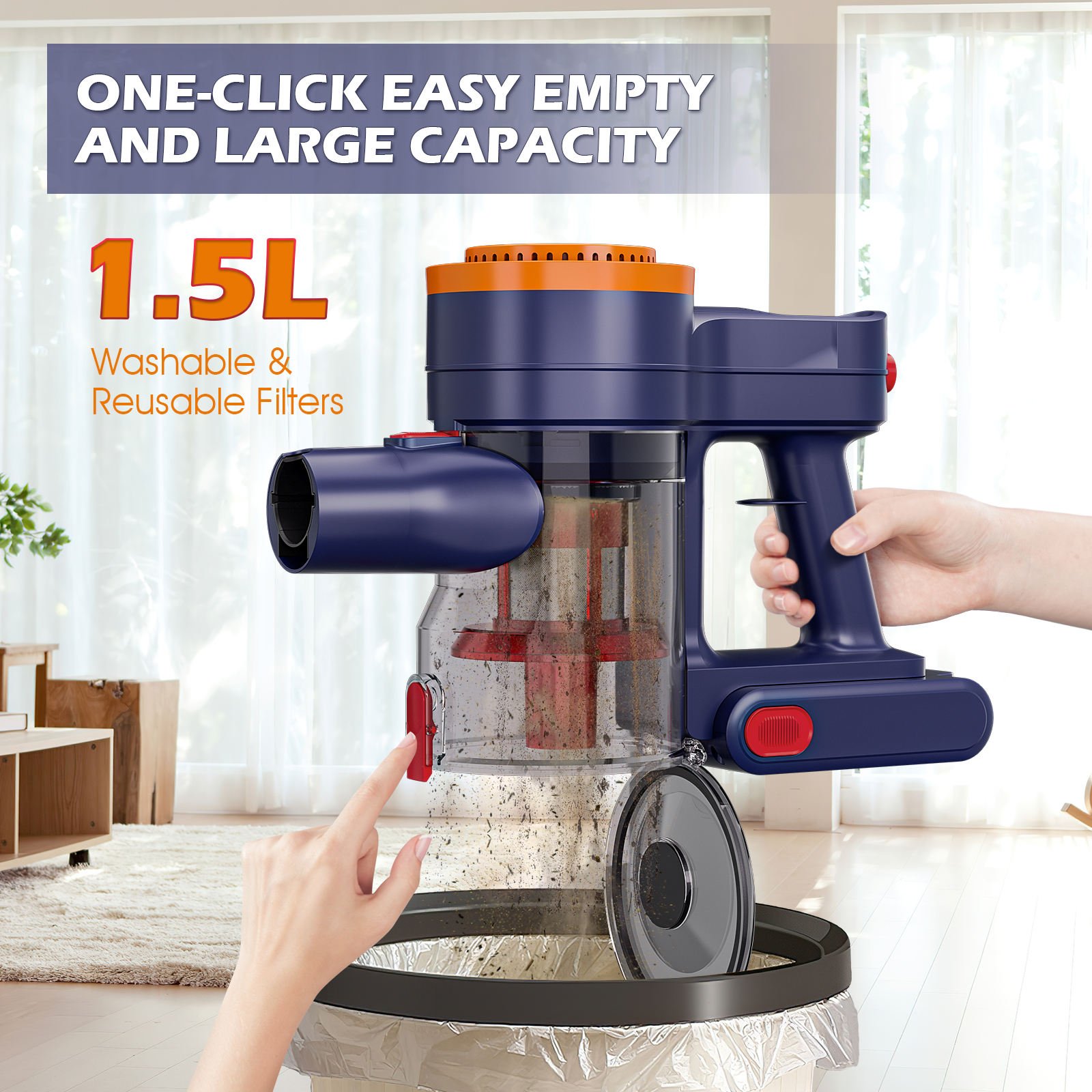 Cordless Rechargeable Wet & Dry Stick Vacuum Cleaner 