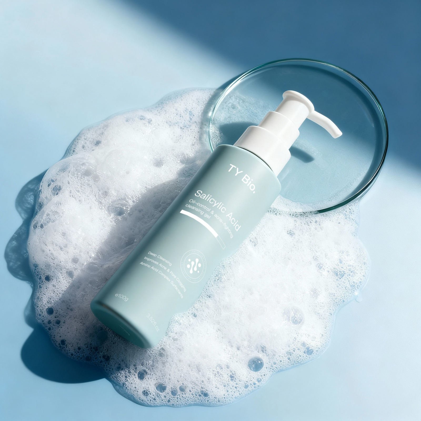 OEM Salicylic Acid Facial Cleanser Deep Cleansing Refreshing Foam Oil Control Acne Treatment ODM Facial Skincare Products