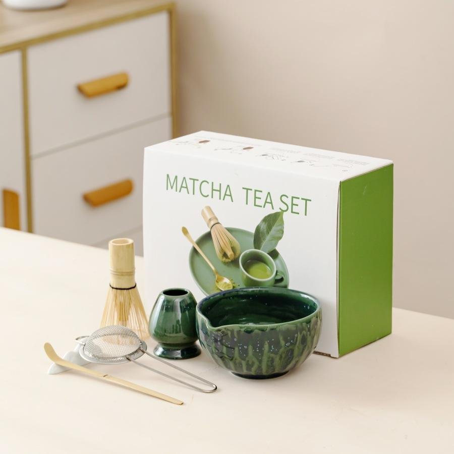 Japanese Matcha Whisk Storage Stand Handmade Ceramic Chasen Holder with Box Packaging for Tea Ceremony