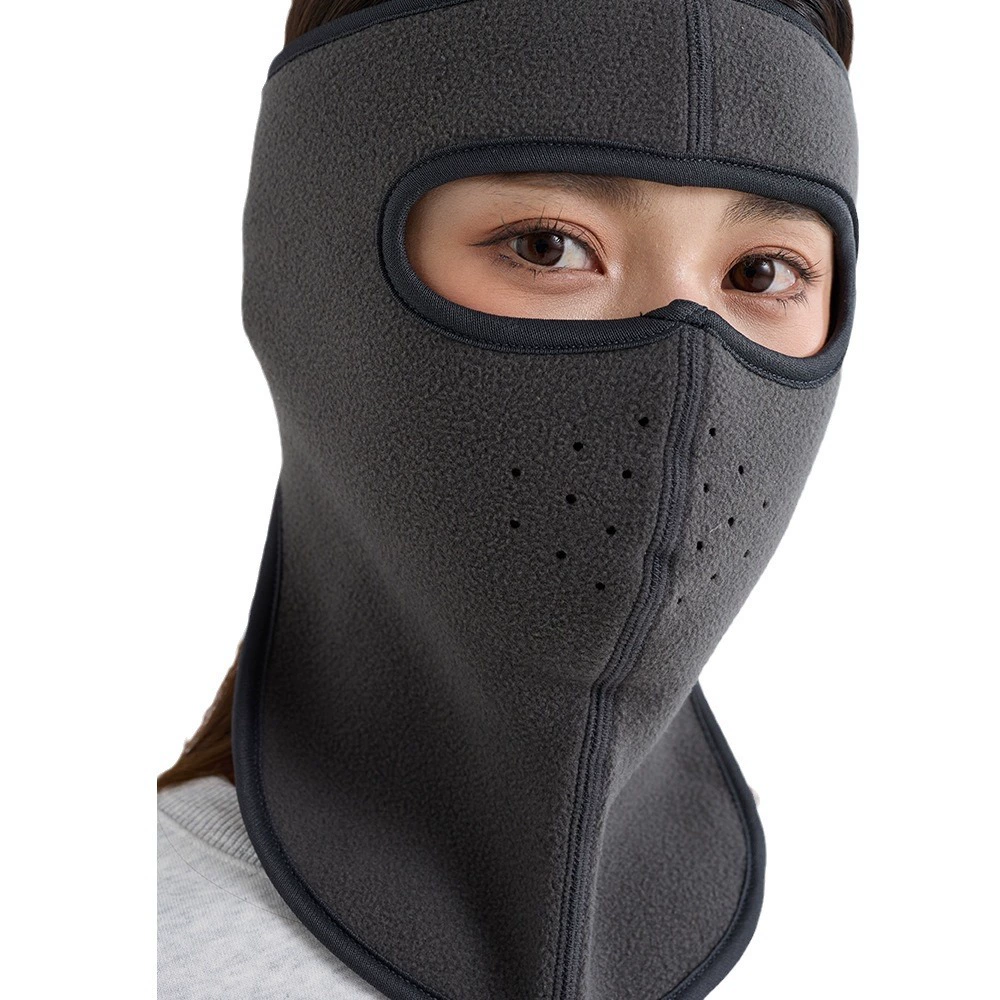 Men and Women's Winter Electric Bike Riding Mask Windproof and Warm Thickened Antifreeze Breathable Polyester for Outdoor Use