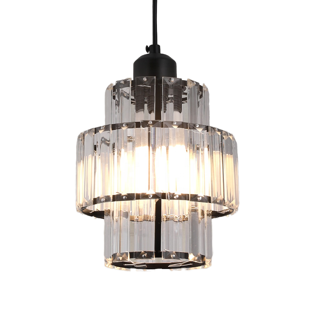 Simple Luxury Single Head Crystal Chandelier Pendant Lights for Dining Table Kitchen Island Bedside Lighting