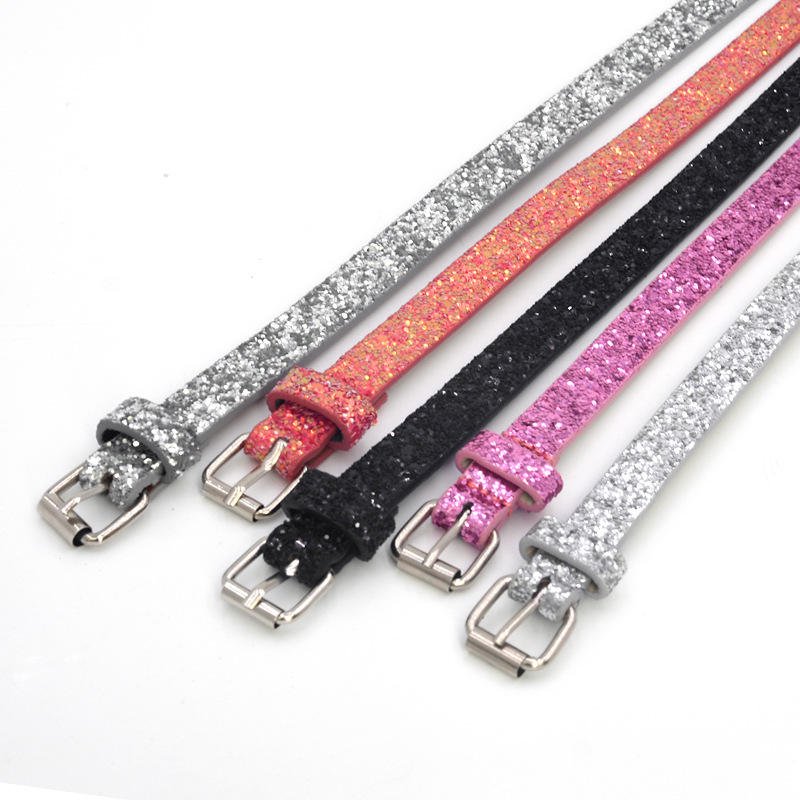 Various PU Leather Glitter Children Belt Bing Shinny Lovely Kids Girl Belts