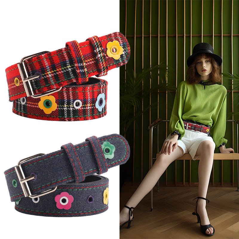 Factory Custom Design Fashion Cheap Ladies Fancy Fabric PU Leather Women's Y2K Jeans Belts