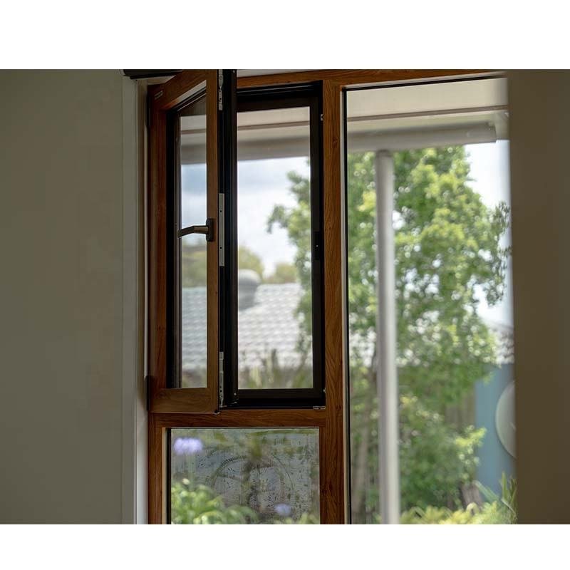 Modern French Style Double Glazed Aluminum Casement Window Thermal Break Stainless Steel Louver for Bedrooms Factory Direct Sale