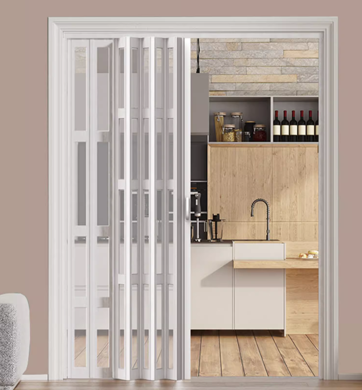 PVC Folding Door Plastic Accordion Doors Interior PVC Sliding Door
