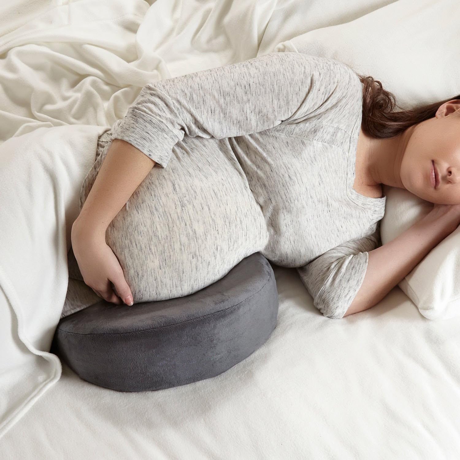 Pregnancy Body Wedge Pillow Soft Memory Foam for Belly Support, Firmer Support Foam on Reverse, Portable and Washable