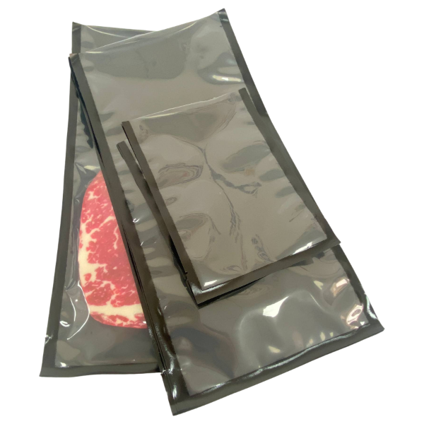 Custom Printed Black Plastic Food Vacuum Packaging Frozen Food Package Bags