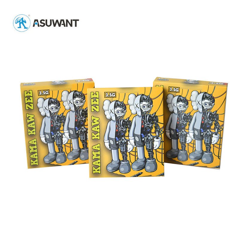 Hot Selling Custom Die Cut 3.5g Mylar Bag Gravure Printed Recyclable Ziplock Pouch Smell Proof Mylar Bag and Paper Box Packaging