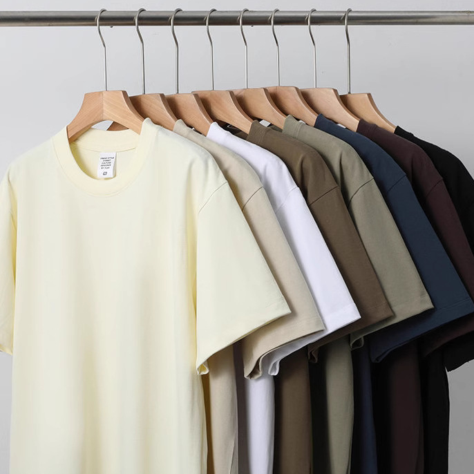 High Quality 230gsm 100% Cotton Heavyweight Oversized Drop Shoulder Solid Short Sleeve Crew Neck Blank T-shirt for Men