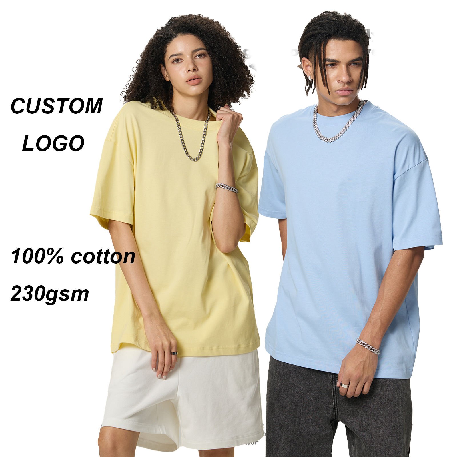High Quality 100% Cotton Plus Size T-shirt Customize Heat Transfer Printing Logo 230gsm Men Plain O-neck Tshirt Custom t Shirt