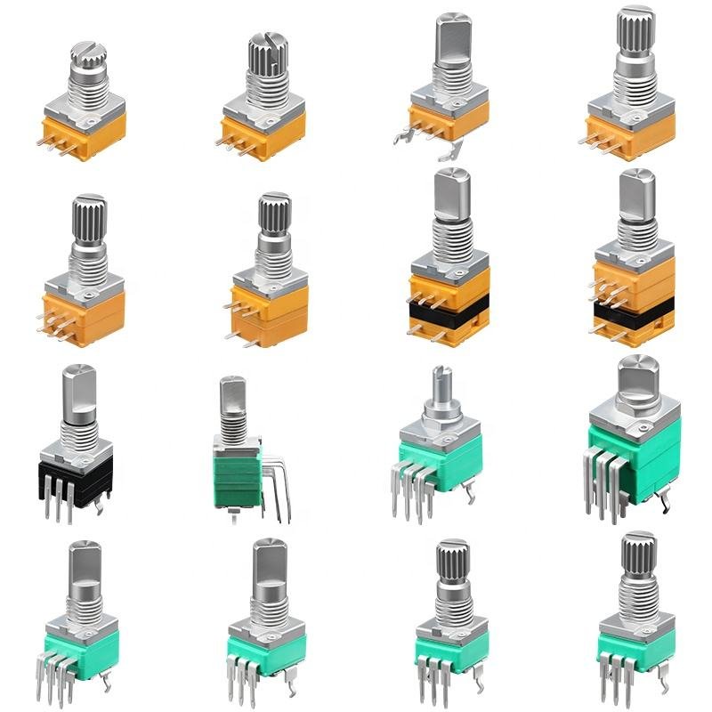 Soundwell Potentiometer RK097N Vertical Single Link B2K 5K 10K 20K 50K 100K 500K Ohm 15MM 3Pin OEM Potentiometer Manufacturer