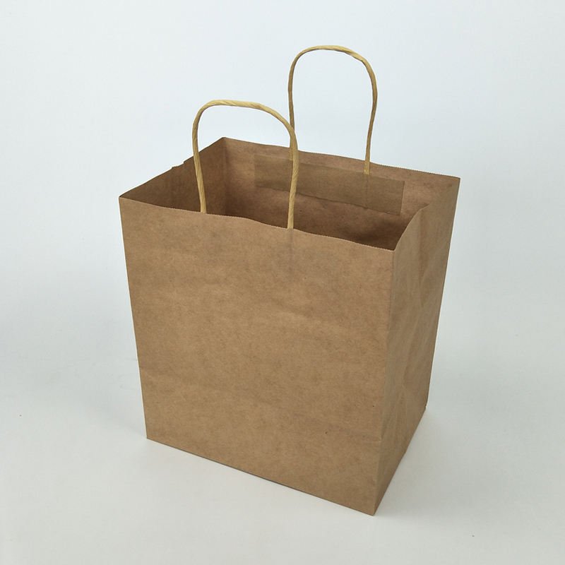 Fantasy Customized Size and Logo Printed Kraft Paper Bag Takeaway Goods Packaging Handle Bags