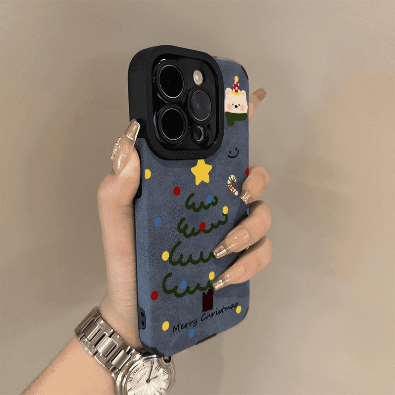 Christmas Tree Mobile Phone case New Creative Brown for iPhone 17 16 15 14 13 12 11 Pro Max Air Shockproof Phone Shockproof