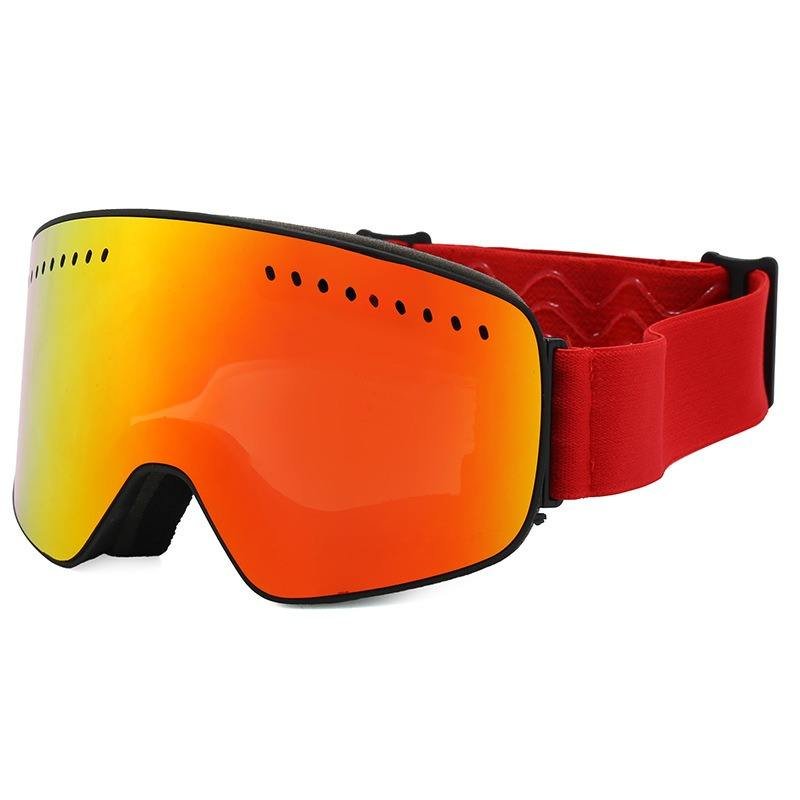 Manufacturer Wholesale UV400 Sports Skiing Glasses Adult Anti-fog Custom Logo Magnetic Snow Blindness Board Skiing Goggles
