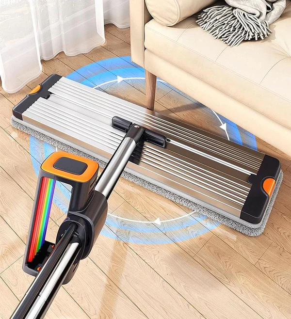 Joybos Flat Mop Stainless Steel Panel No Hand Wash Microfiber Mop for Floor Cleaning with 2 Pcs Mops Clothes