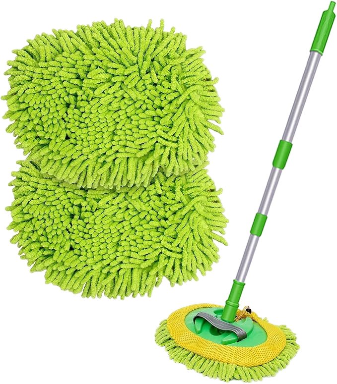 Microfiber Car Wash Brush Mop Kit, Mitt Sponge With Long Handle Car Cleaning Supplies Kit Duster Washing