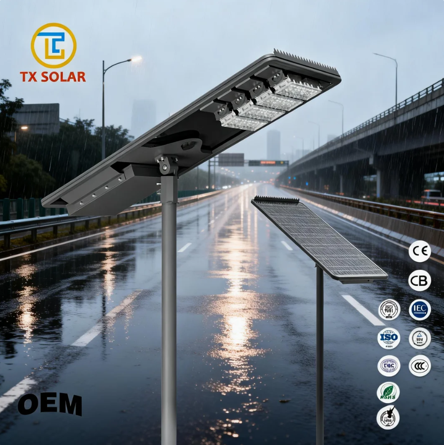 Durable All-in-One Solar Street Light IP66 Waterproof Wireless Solar Road Lamp for Street