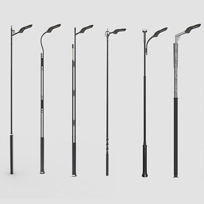 Conical Antique Chinese Style Cast Iron Lamp Post Lamp Pole