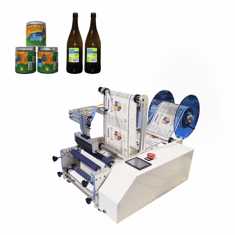 Orshang Electric Semi Automatic Round Bottle Wrap Labeling Machine PLC Controlled Motor Driven High Efficiency Wood Packaging