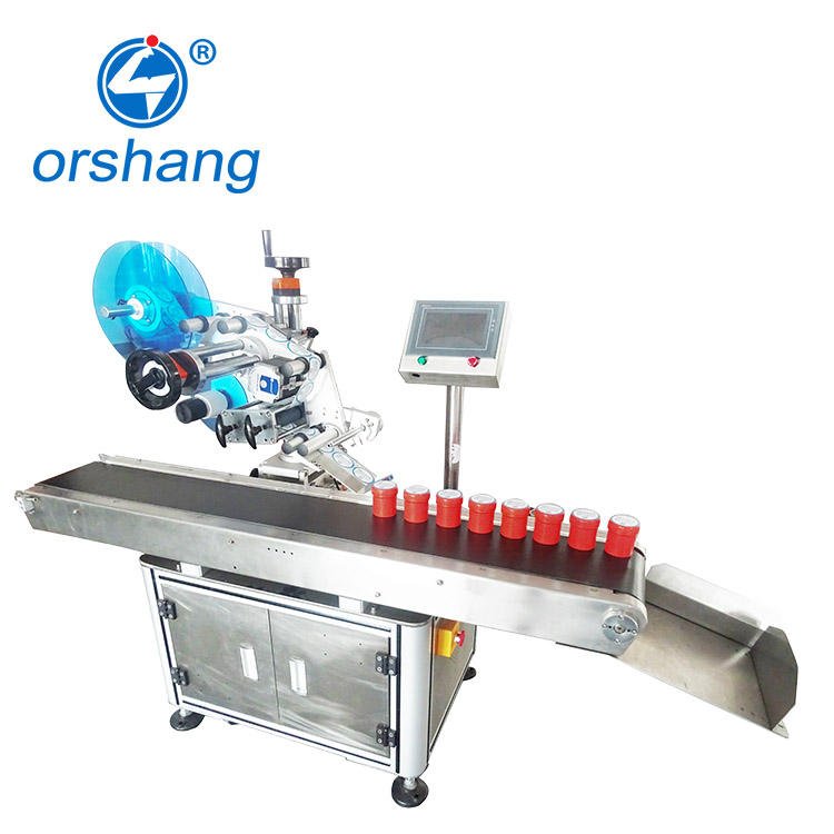 Orshang Electric Automatic Flat Labeling Machine Touch Screen Bearing Wood Case Pouch 1mm Precision 60-100 Pieces/Minute