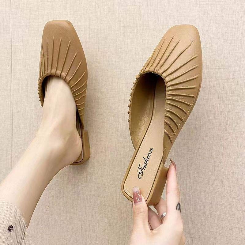 New LFu Women's British Single Shoes Internet Famous Models Waterproof Low Top Loafers Buckle Closure Summer Soft Soled