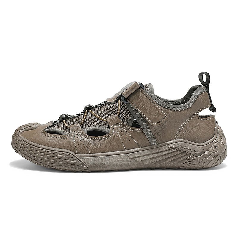 Summer Trendy Versatile Beach Slippers New Breathable Mesh Lace-up Lightweight Sports Shoes Outdoor Casual Height Increasing