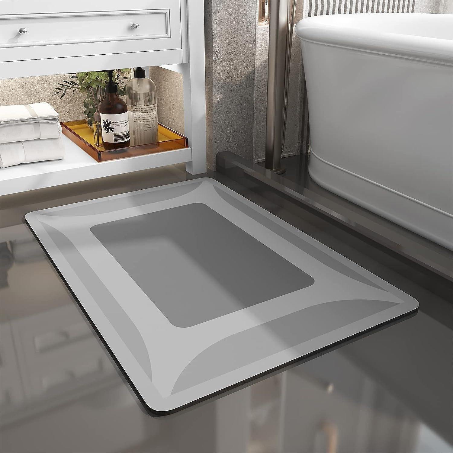 YOULLTAN Fashion 45*75cm Absorbent Bathroom Mat Rubber Non-slip Quick Dry Bath Mat for Bathtub Shower