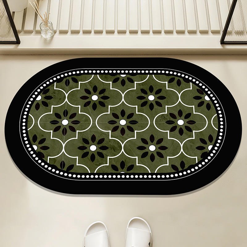 YOULLTAN Hot Sell Diatom Mud Quick Dry Rubber Water Absorbent Bathroom Rug Shower Mat Non-Slip Bath Mats