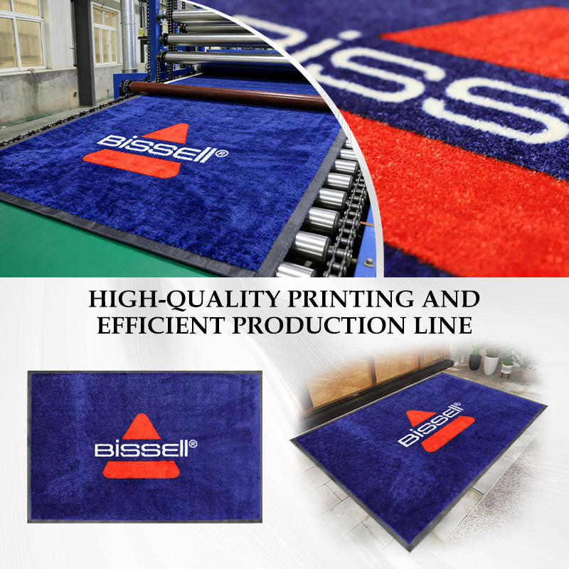 Custom Logo Outdoor Rug for Business Entrance Rubber Door Mat with Branding Personalized Anti-Slip Welcome Carpet for Commercial