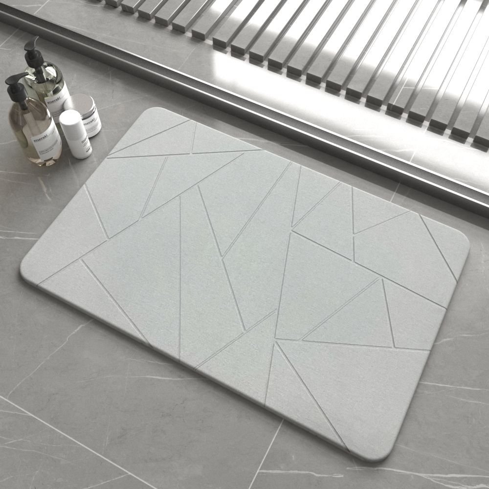 Morden Luxury Engraved Diatomaceous Earth Bath Mats Water Absorbent Quickly and Drying Fast Bathroom Mat