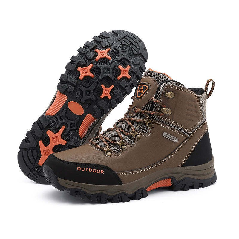 Factory Direct Customizable Men's Outdoor Adventure Hiking Shoes Hot Selling Thermal Upper Snow Boots Shock Absorption