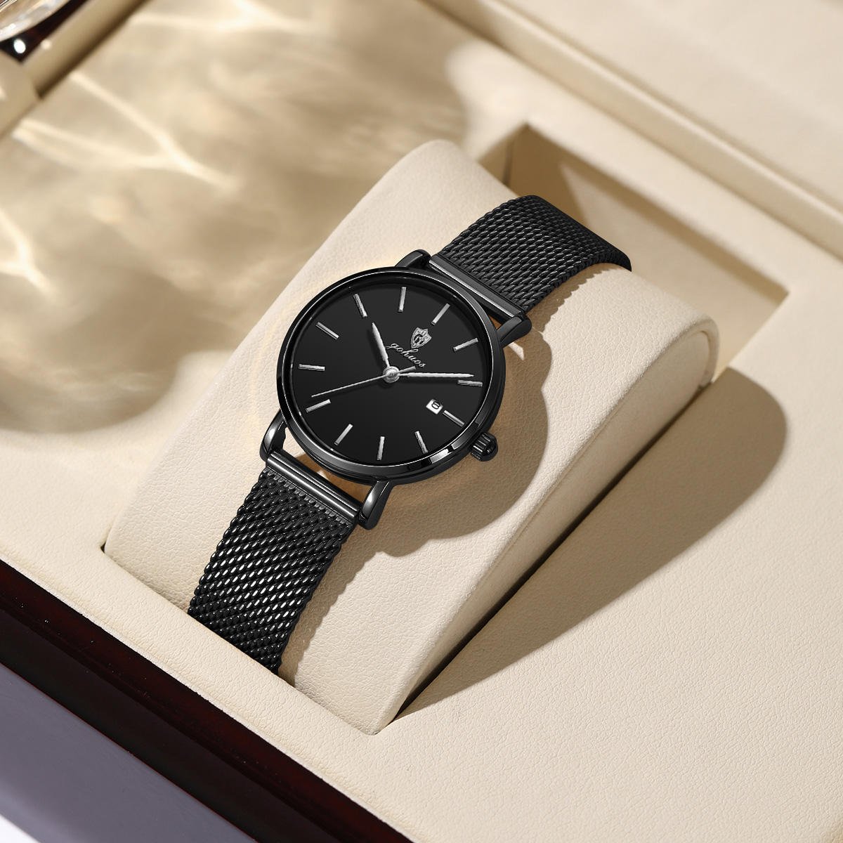 Gohuos 7821 Simple Design Lady Fashion Stainless Steel Strap Watches Luxury 30M Waterproof Quartz Women Auto Date Wristwatch