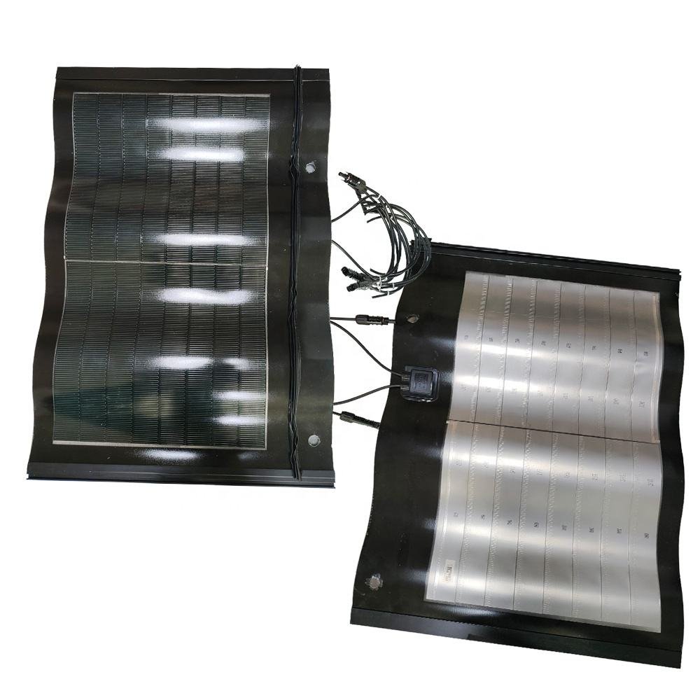 Wholesale Price 75W HJT Monocrystalline BIPV Tiles Roof Solar Panel Red Color Pet Curved Solar Roof Tile Easy to Installation