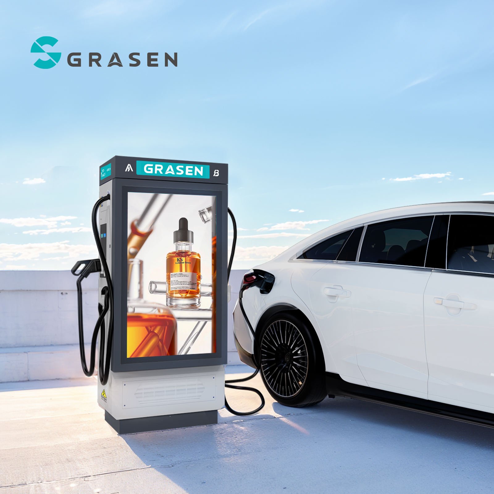 OEM ODM Ev Fast Charger Station 60KW 120KW CCS2 GBT Electric Car Charger for Electric Vehicle with Advertising Screen