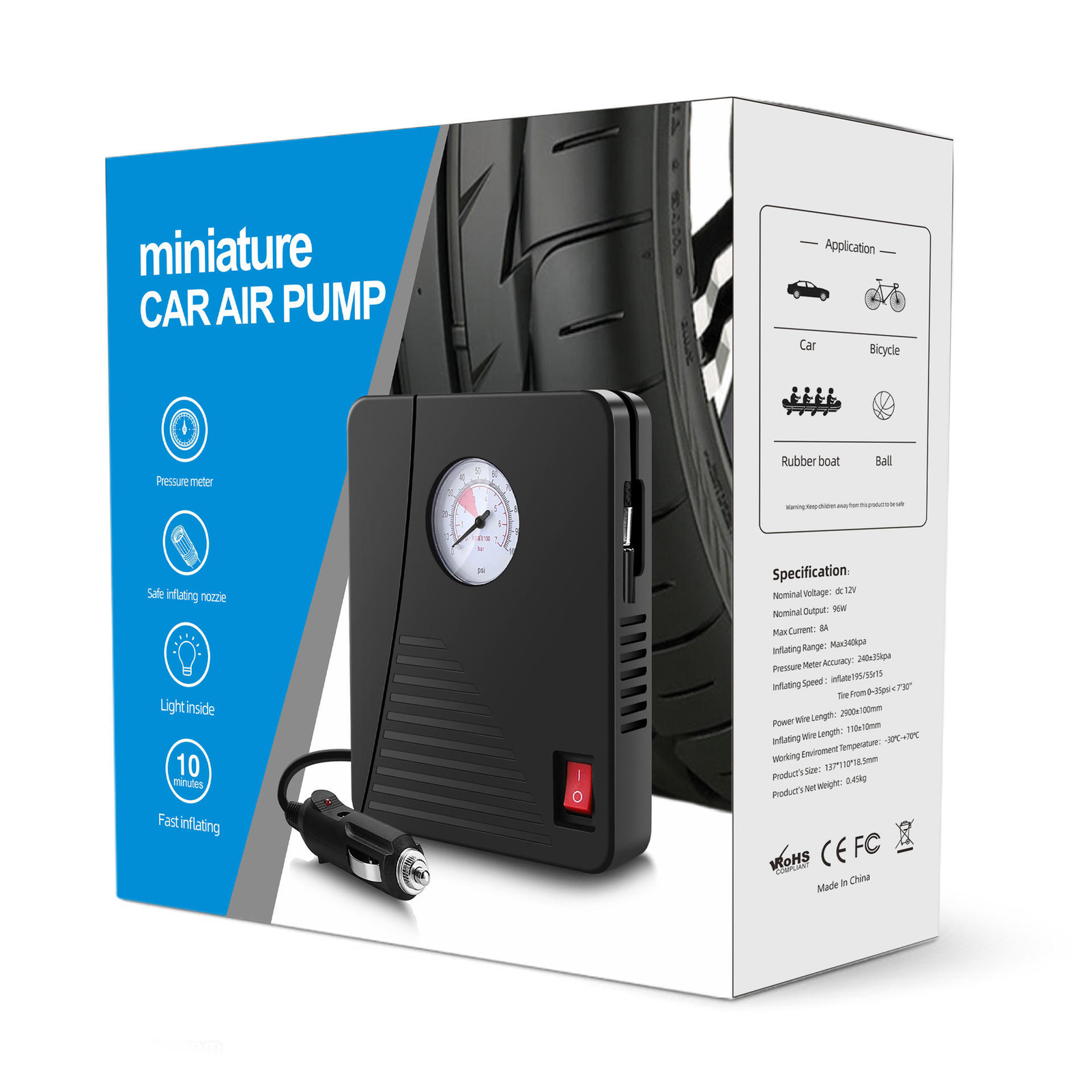 Portable Mini Tire Air Pump for Cars Vehicles Bicycles Basketballs Inflating Pump Inflator Electric Tire Car Pump