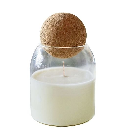 500ml Handmade Clear Round Borosilicate Glass Candle Jar with Cork Lid Empty High for Home Decoration for Christmas