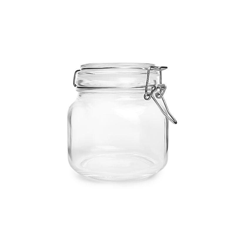 750ml Airtight Glass Preservation Storage Jars With Metal Clip Lids for Honey Pickles Sauce Chilli