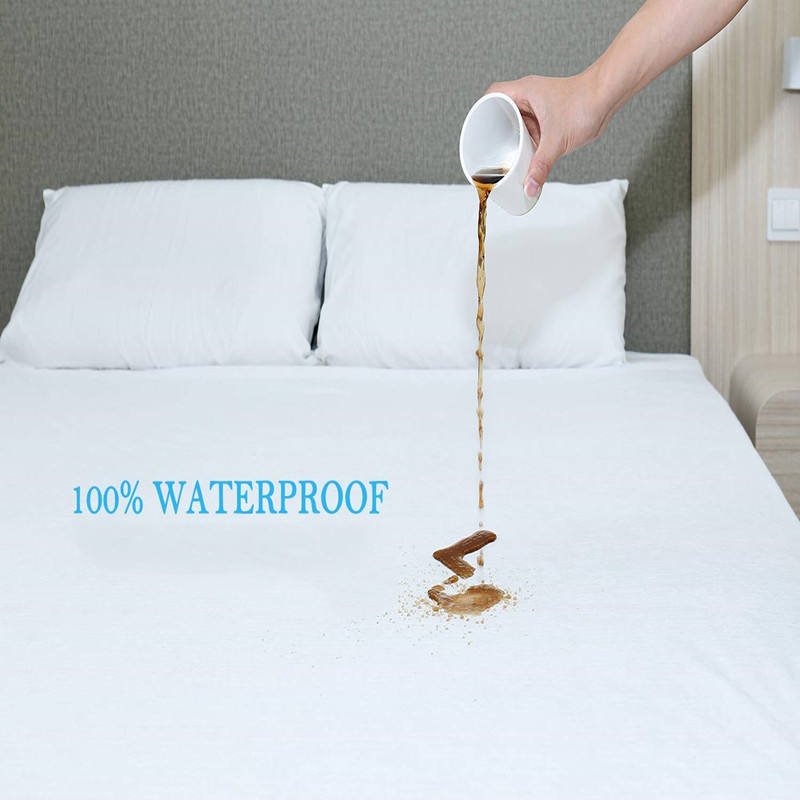 Hypoallergenic Full Twin Terry Fabric Waterproof Mattress Protector Cover Anti-Bacteria Air-permeable All-Season Home Hotel Use