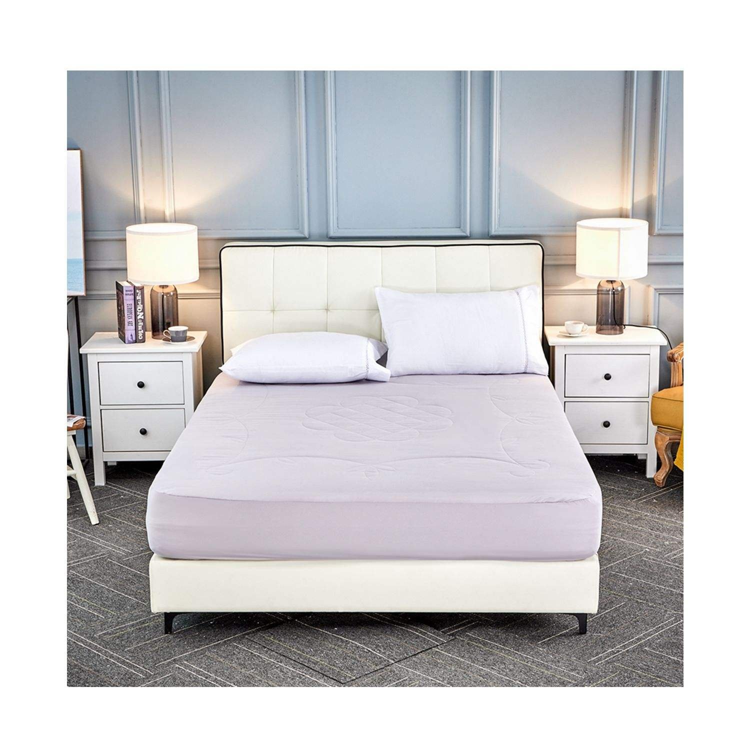 JUMIAO Hypoallergenic Waterproof Microfiber Quilted Folding Mat Anti-Dust Mite Anti-Bacteria Protection Flame Retardant