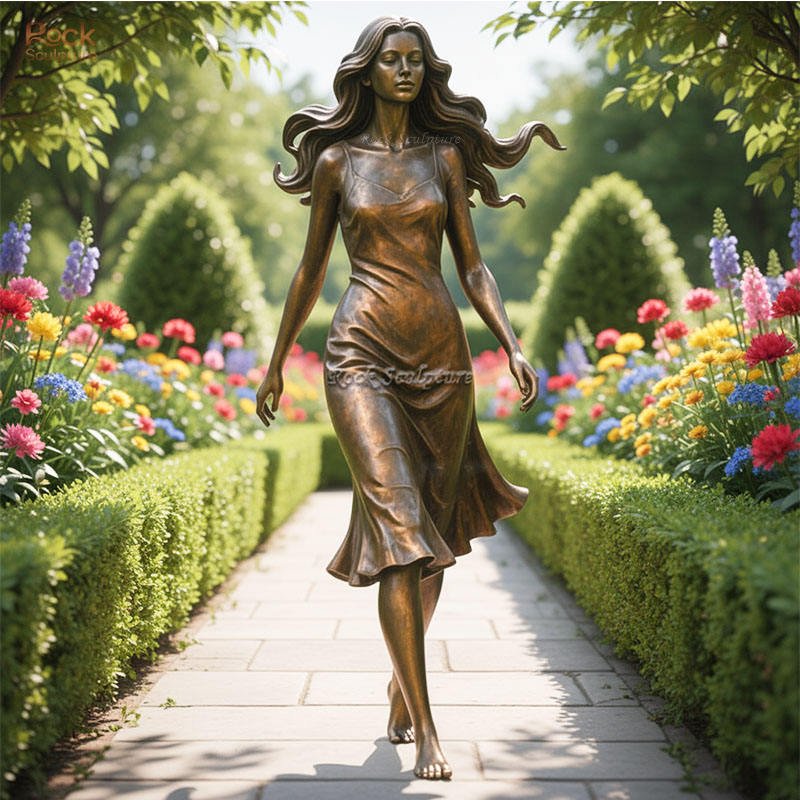 High Quality Modern Bronze Figures Metal Crafts Art Outdoor Garden Decoration Female Sculptures