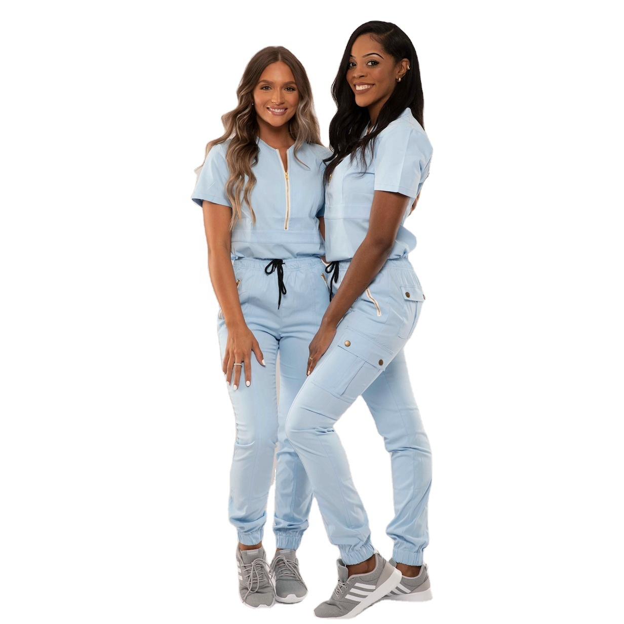 Beauty Design Us Fashionable Private Label Custom Work Stretch Nurse Tops Sets Medical Nursing Scrubs Uniforms Sets