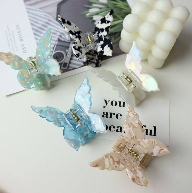 Fashion Trend Butterfly Design 6.5CM Acetate Hair Claw Head Clips Hair Jewelry Accessories Women Girls Hair Claws