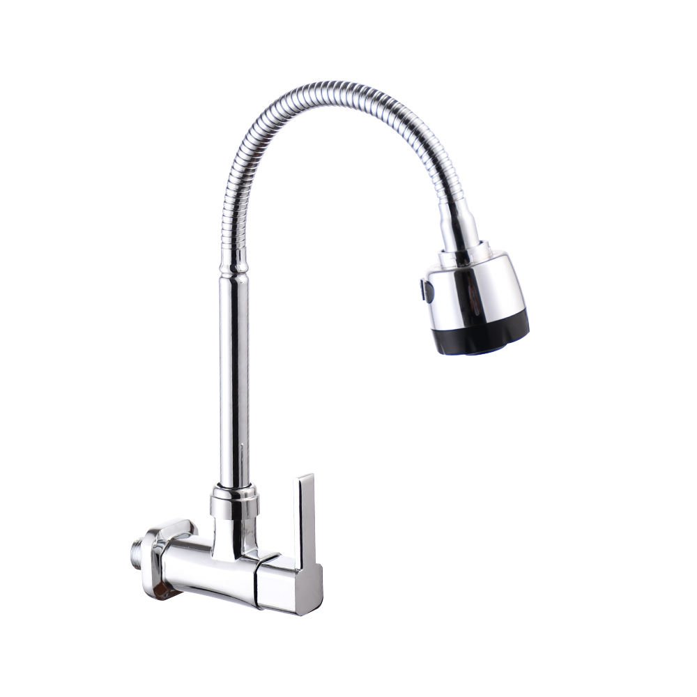 Cheap Price Wholesale Chrome Plated Wall Mounting Single Cold Water Taps Sink Kitchen Faucet Factory